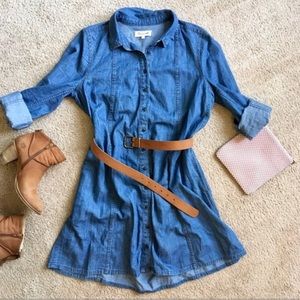 Madewell denim A-line shirt dress
